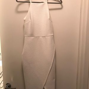 White fitted midi dress